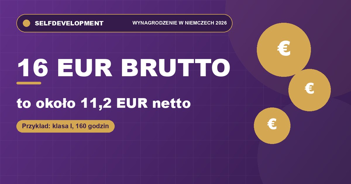 16 EUR brutto i około 11,2 EUR netto w przykładowym wyliczeniu dla Niemiec w 2026 roku