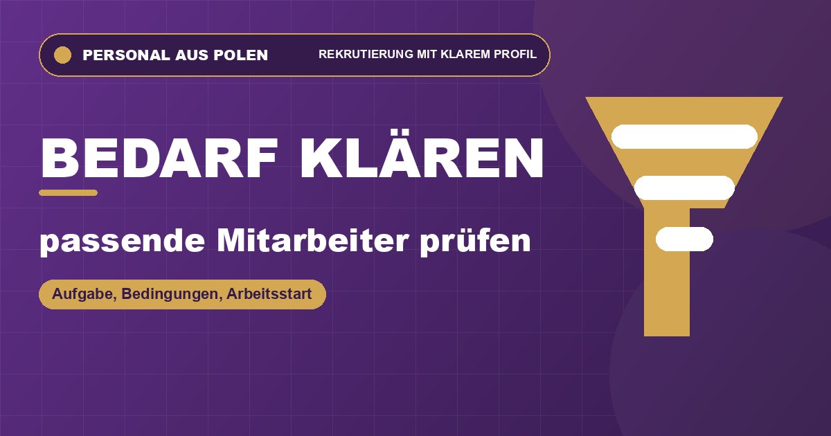 Bedarf klären und passende Mitarbeiter aus Polen strukturiert prüfen