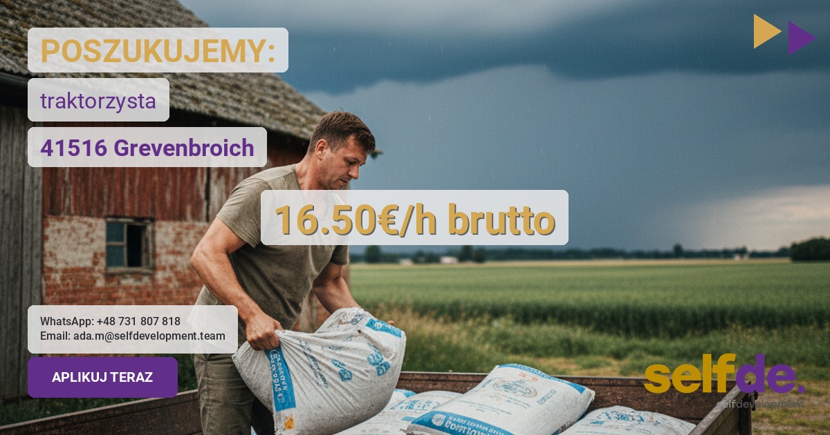 Praca jako traktorzysta w Grevenbroich