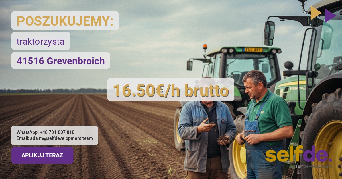 Praca jako traktorzysta w 41516 Grevenbroich - praca w Grevenbroich