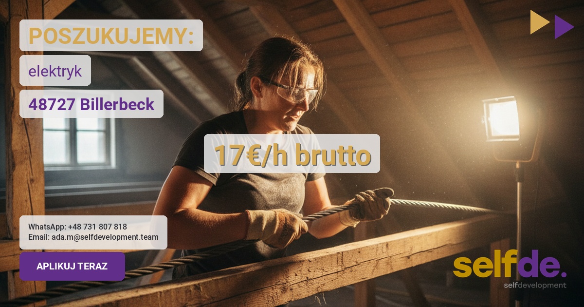 Praca jako elektryk w Billerbeck