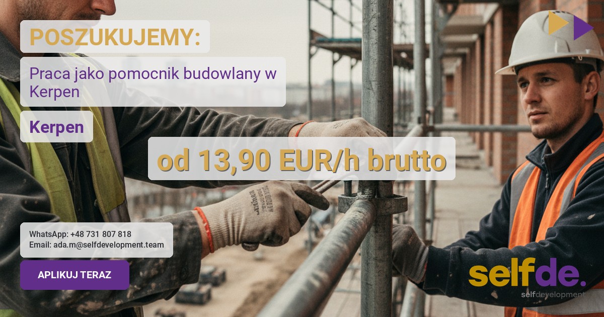 Pomocnik budowlany - Kerpen - praca w Kerpen