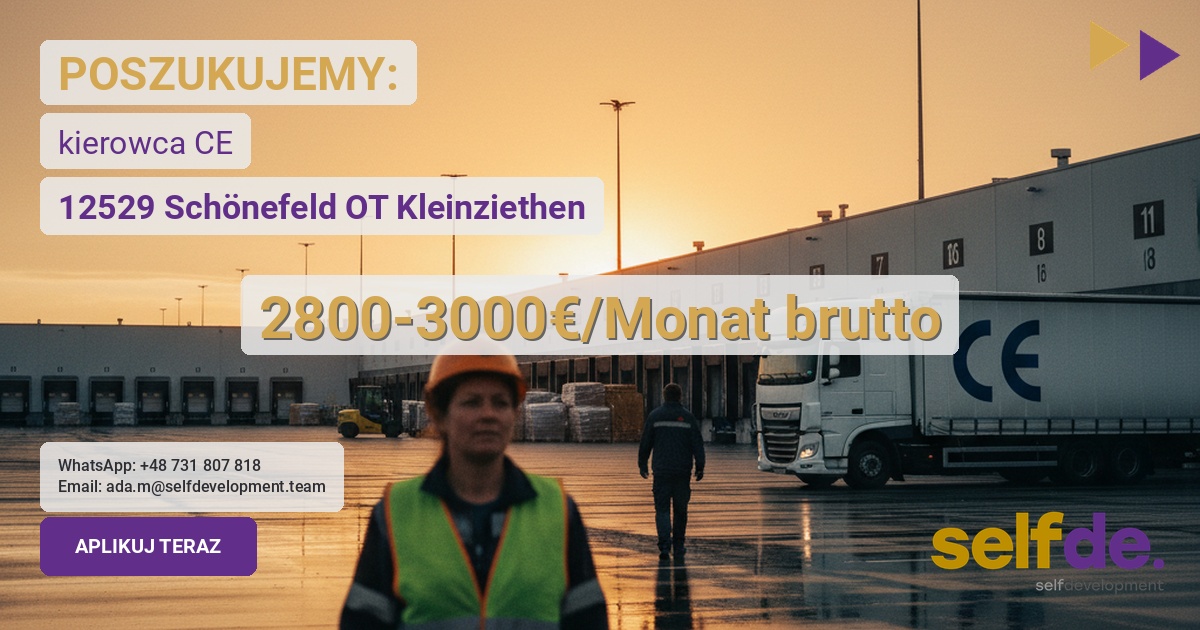 Praca jako kierowca kat. C+E w Schönefeld Kleinziethen