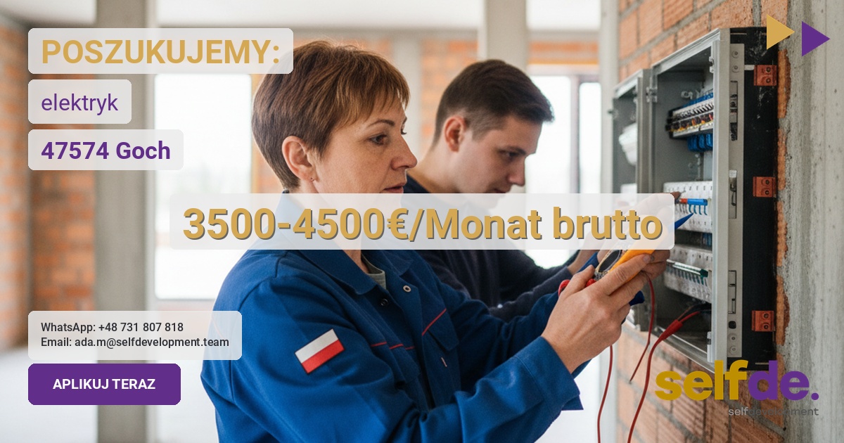 Praca jako elektryk w Goch