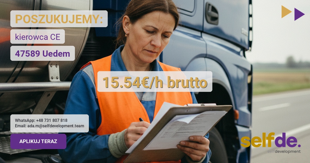 Praca jako kierowca kat. C+E w Uedem