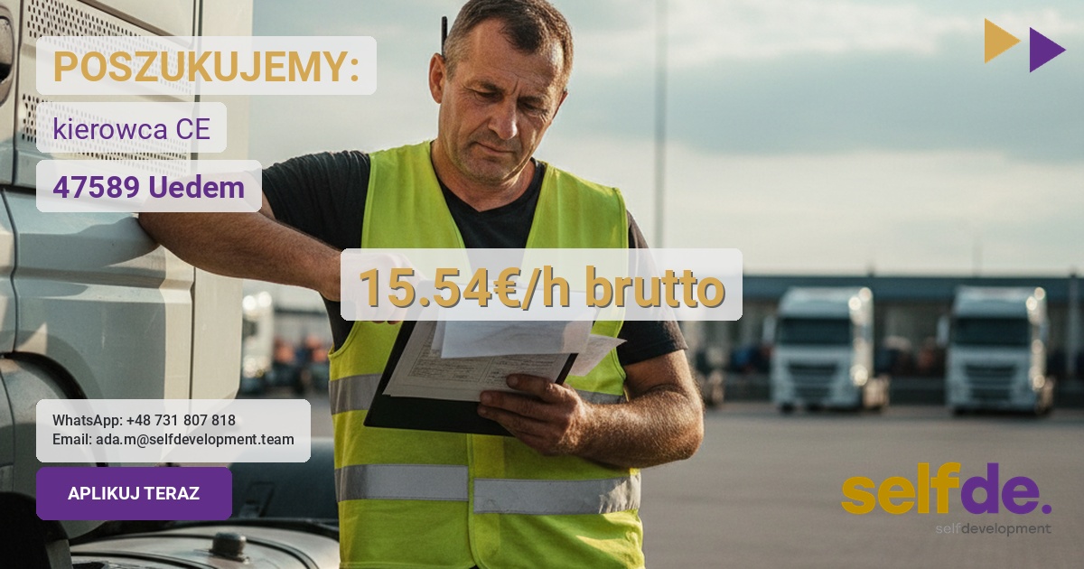 Kierowca CE - Uedem - praca w Uedem