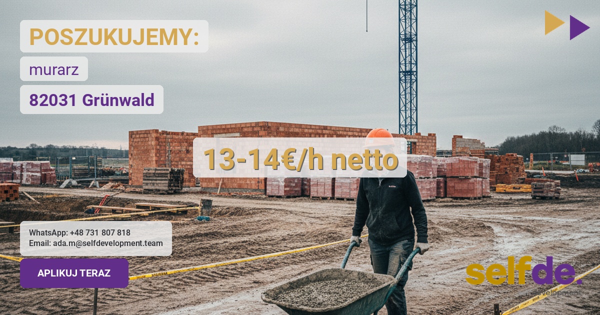 Praca jako pomocnik budowlany w okolicach Monachium