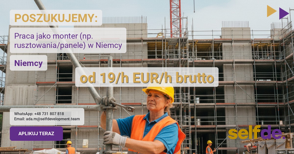 Praca przy montażu rusztowań w 85630 Grasbrunn - praca w Grasbrunn