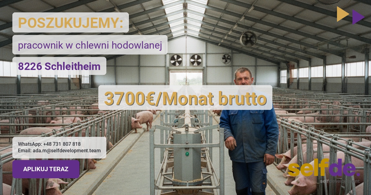 Pracownik przy trzodzie chlewnej - Schleitheim - praca w Schleitheim