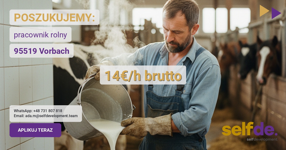 Praca jako bydło mleczne w 95519 Vorbach