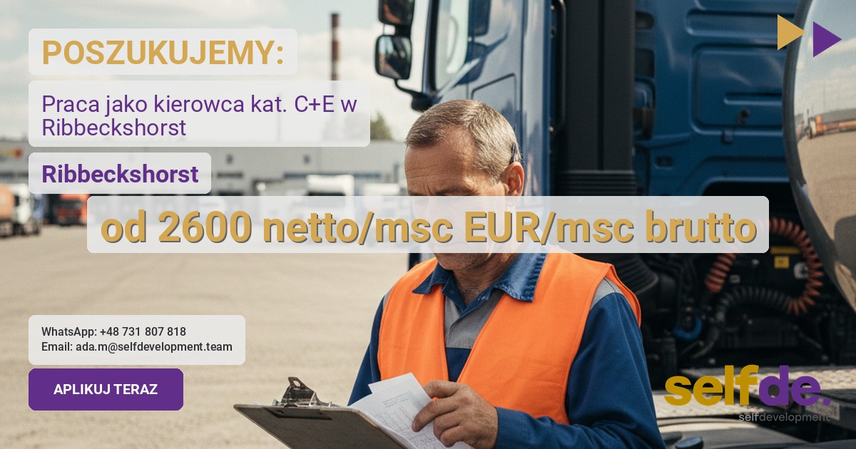 Kierowca CE - Ribbeckshorst - praca w Ribbeckshorst