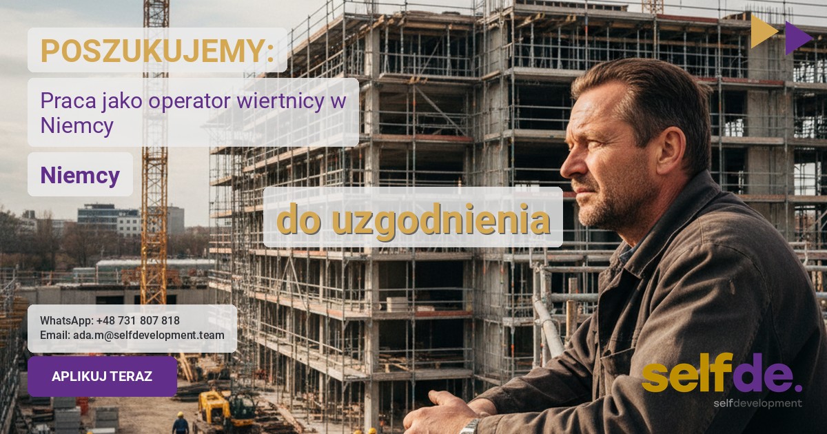 Operator wiertnicy - całe Niemcy (delegacje) - praca w całe Niemcy (delegacje)