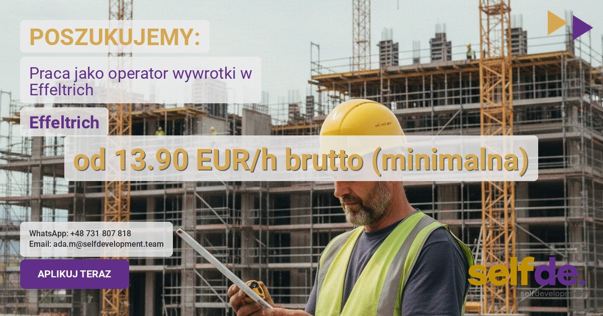 Praca jako operator wywrotki w 91090 Effeltrich - praca w Effeltrich