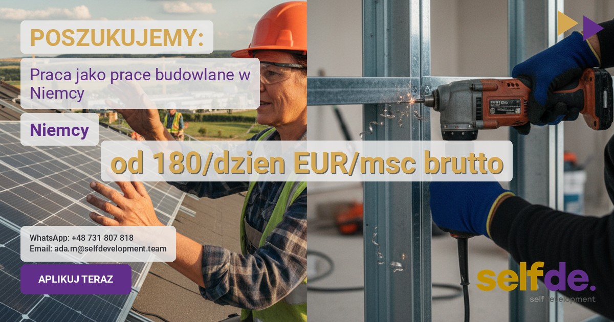 Praca jako prace budowlane w Niemczech - praca w