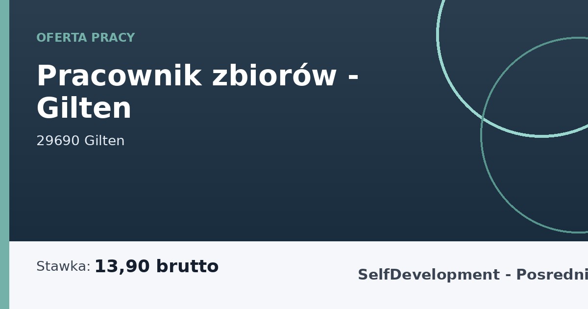 Pracownik zbiorów - Gilten - praca w Gilten
