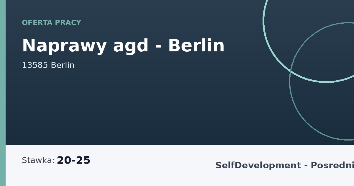 Naprawy agd - Berlin - praca w Berlin