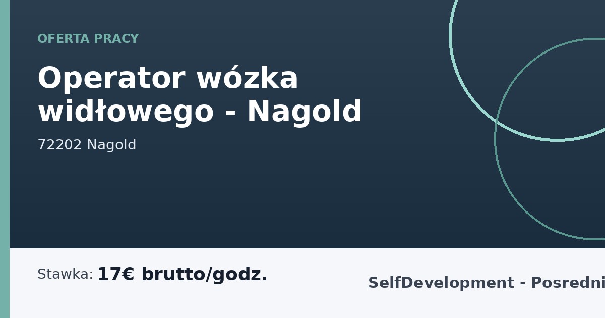 Operator wózka widłowego - Nagold - praca w Nagold