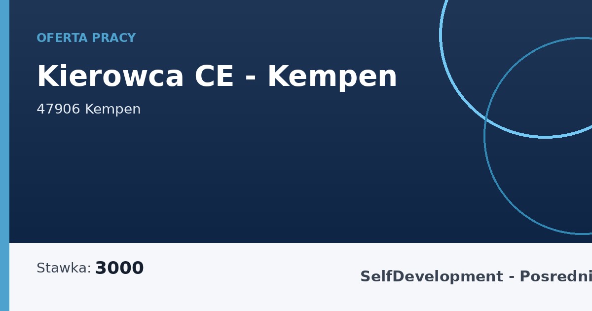 Kierowca CE - Kempen - praca w Kempen